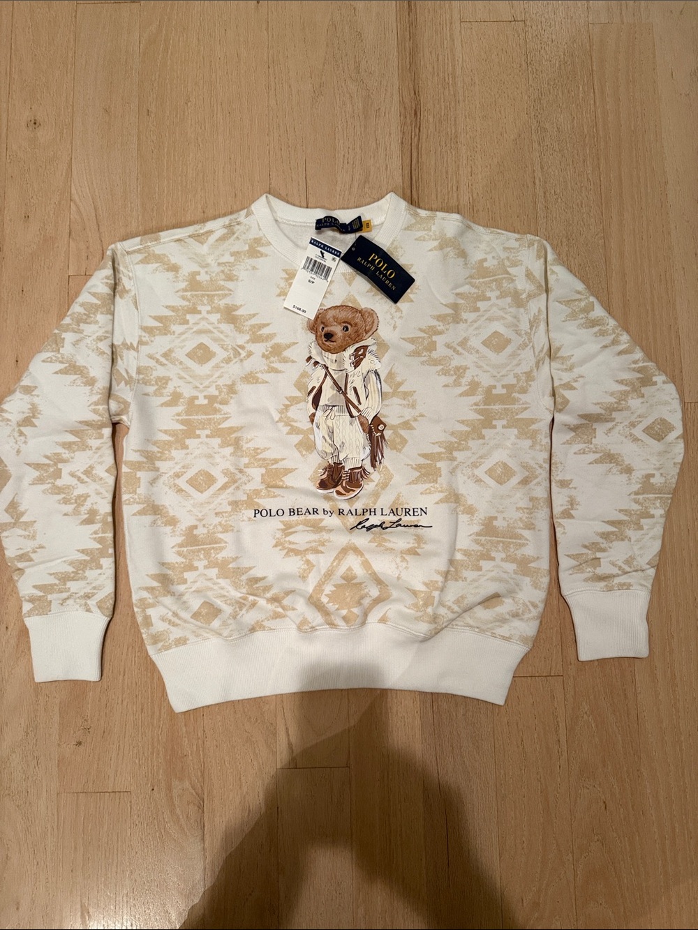 Polo by Ralph Lauren Cream & Tan Polo Bear Crewneck Sweater